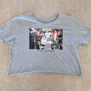 Friends Grey Cropped Graphic Tee Size XL